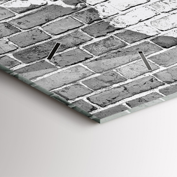 Glass wall clock rectangular World map on the wall