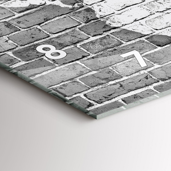 Glass wall clock rectangular World map on the wall