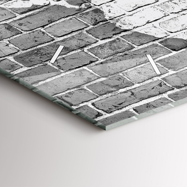 Glass wall clock rectangular World map on the wall