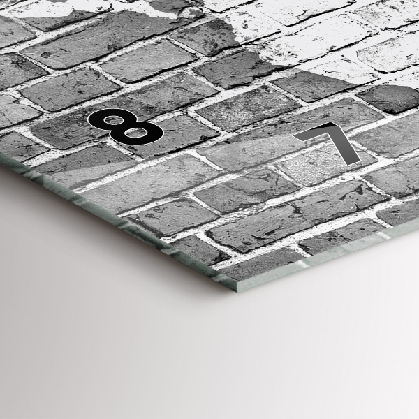 Glass wall clock rectangular World map on the wall