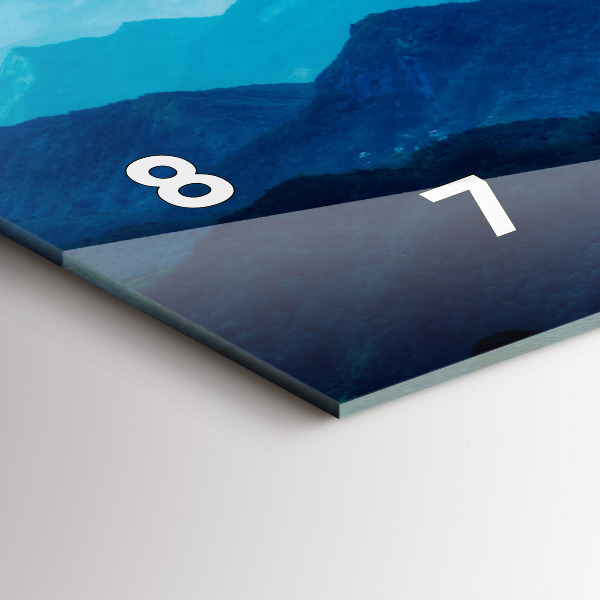 Glass wall clock rectangular Watercolor mountains