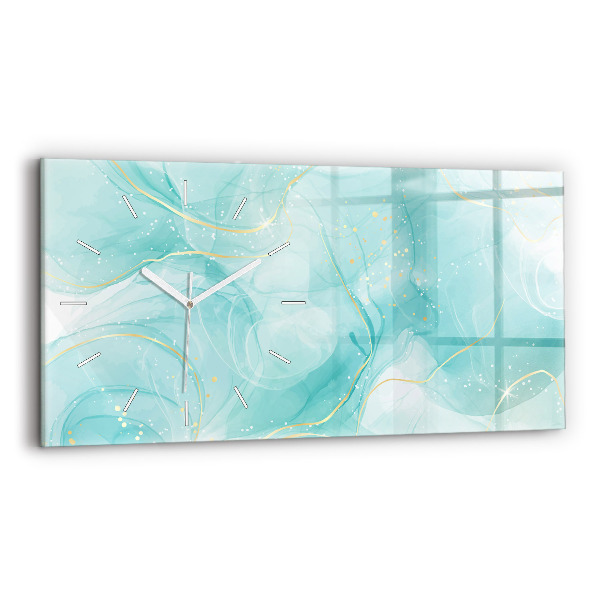 Glass wall clock rectangular Abstract marble