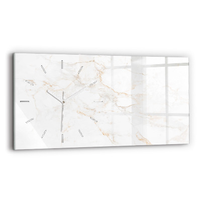 Glass wall clock rectangular Elegant marble