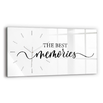 Glass wall clock rectangular The inscription Memories