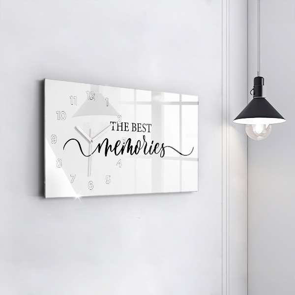 Glass wall clock rectangular The inscription Memories