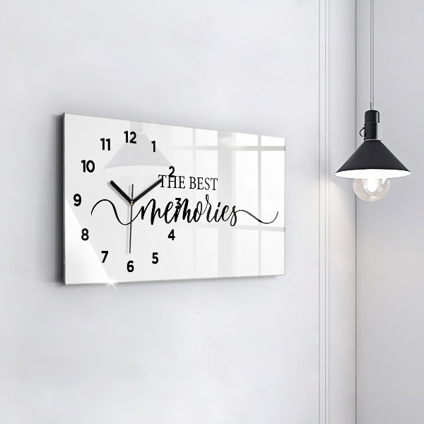 Glass wall clock rectangular The inscription Memories