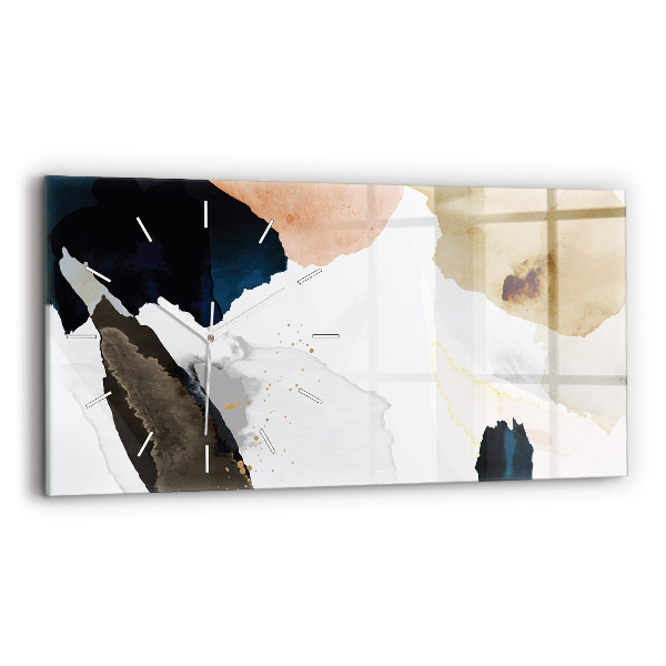 Glass wall clock rectangular Abstraction spots