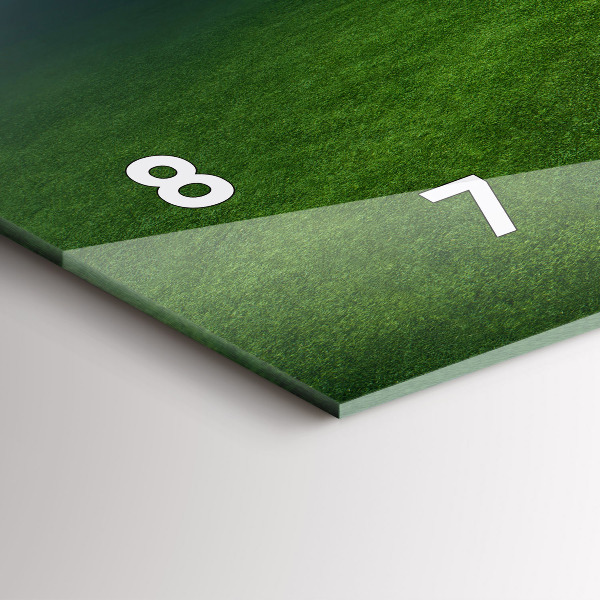 Glass wall clock rectangular Football pitch