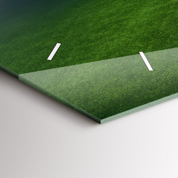 Glass wall clock rectangular Football pitch