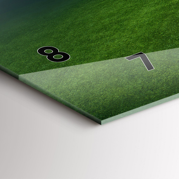 Glass wall clock rectangular Football pitch