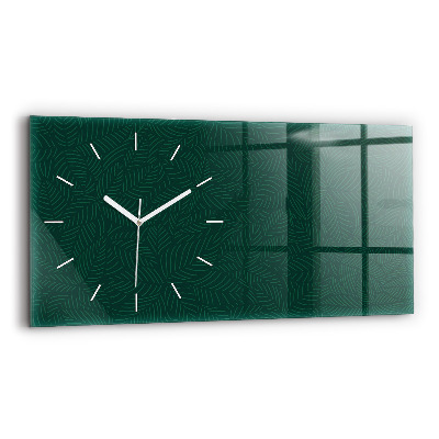 Glass wall clock rectangular Leaf pattern
