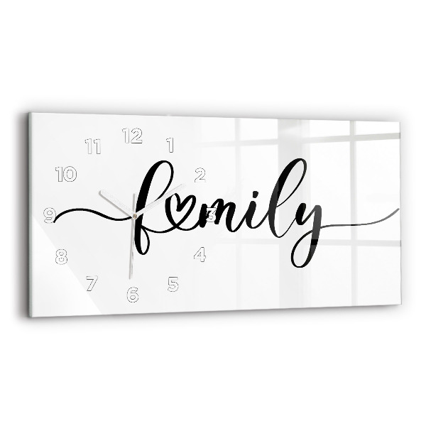 Glass wall clock rectangular The inscription family