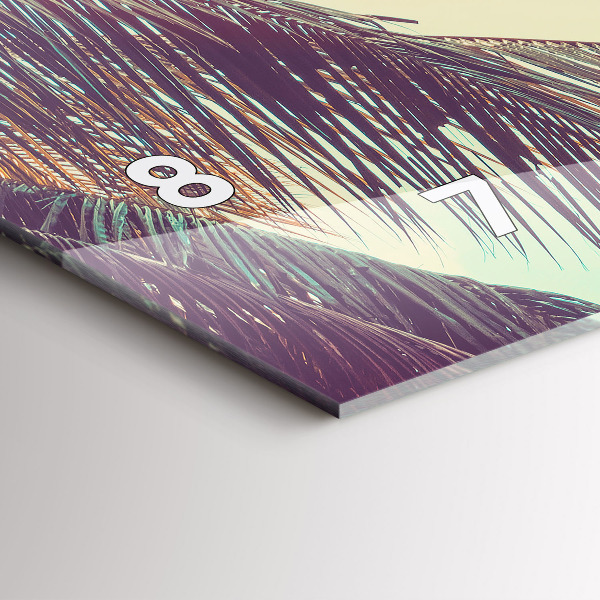 Glass wall clock rectangular Tropical palm trees