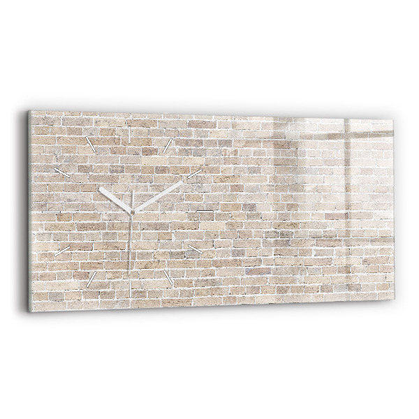 Glass wall clock rectangular Brick wall
