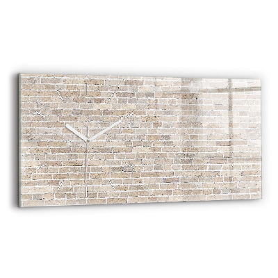 Glass wall clock rectangular Brick wall