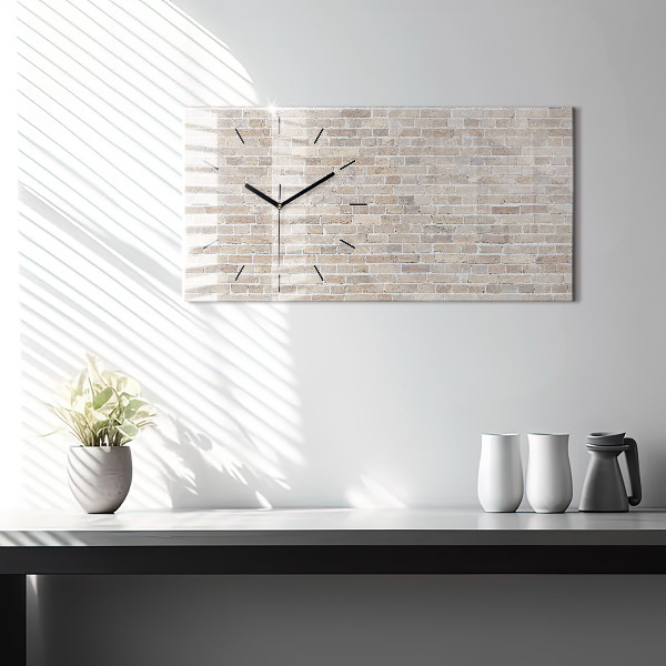 Glass wall clock rectangular Brick wall
