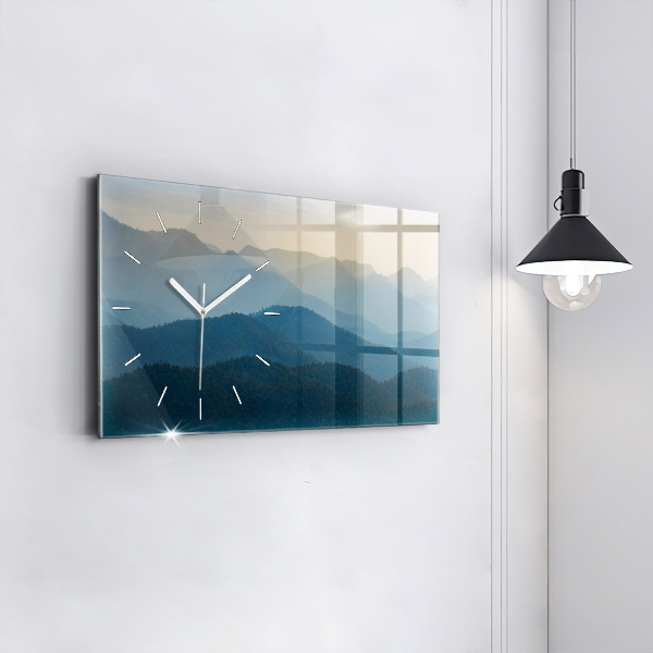 Glass wall clock rectangular Landscape abstract