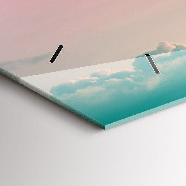 Glass wall clock rectangular Gradient sky
