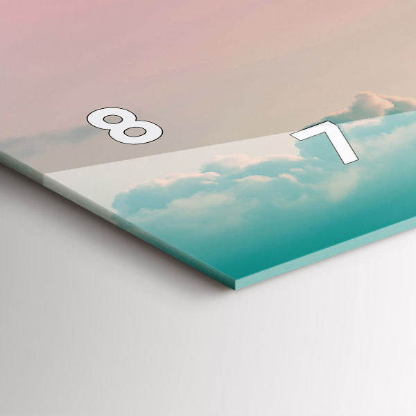 Glass wall clock rectangular Gradient sky