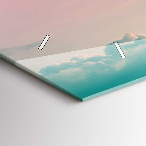 Glass wall clock rectangular Gradient sky