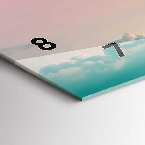 Glass wall clock rectangular Gradient sky