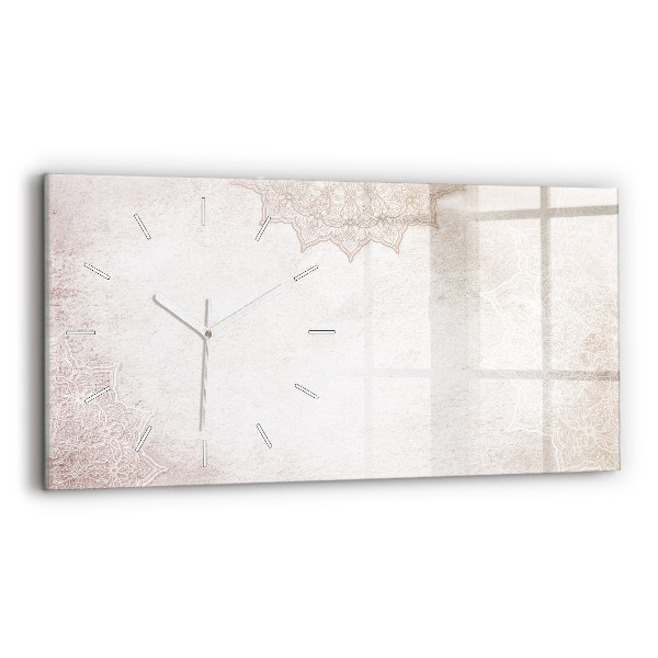 Glass wall clock rectangular Decorative pattern