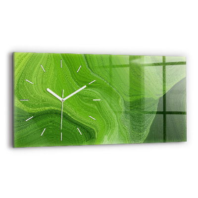 Glass wall clock rectangular Modern waves