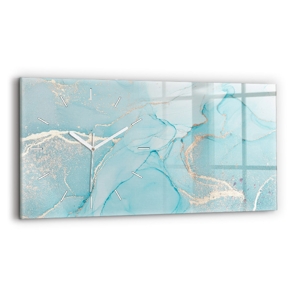 Glass wall clock rectangular Decorative marble