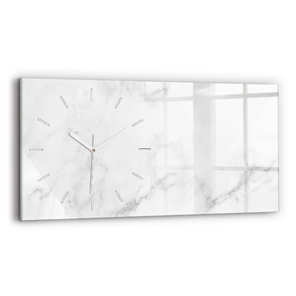 Glass wall clock rectangular Marble
