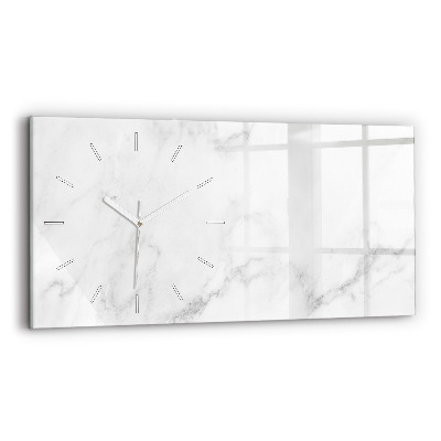 Glass wall clock rectangular Marble