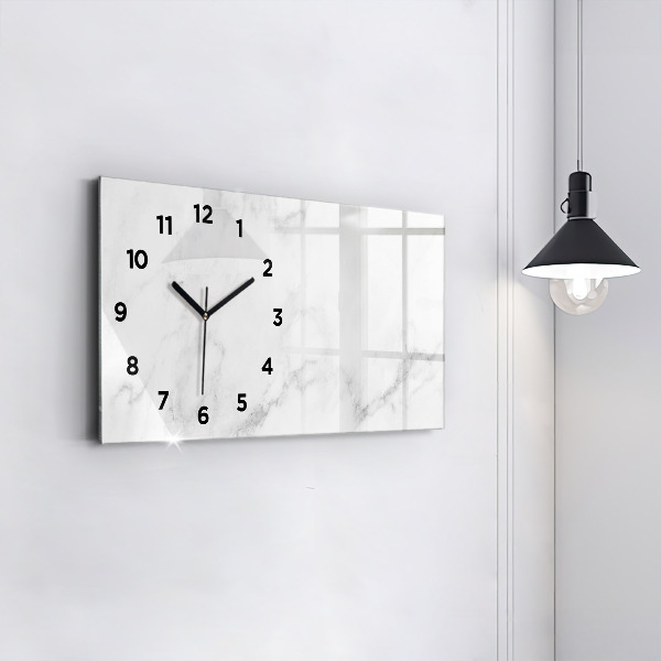 Glass wall clock rectangular Marble