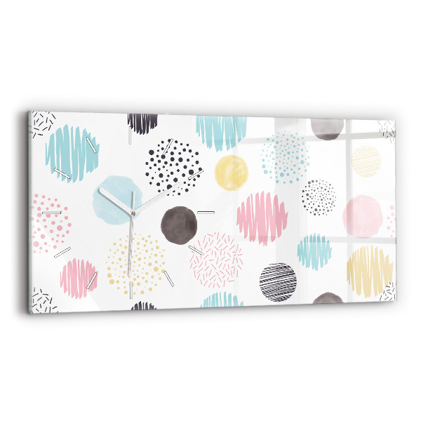 Glass wall clock rectangular Geometric pattern