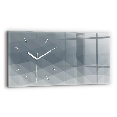Glass wall clock rectangular Wave abstraction
