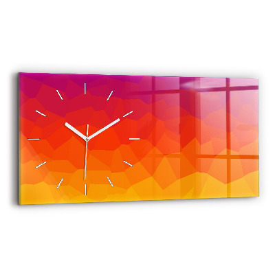 Glass wall clock rectangular Sunrise