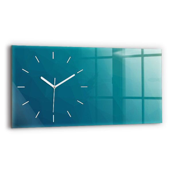 Glass wall clock rectangular Sea abstraction