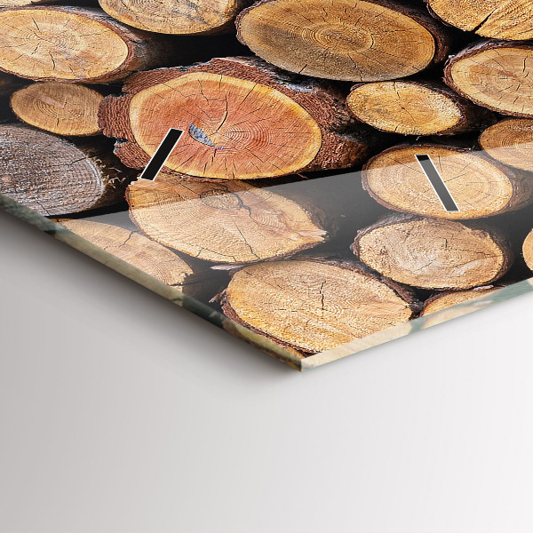 Glass wall clock rectangular Tree rings