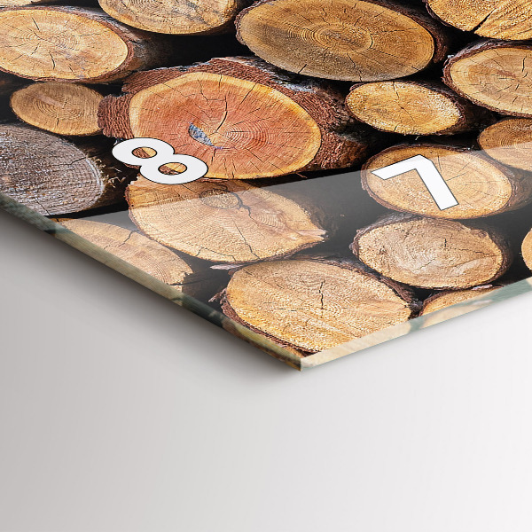 Glass wall clock rectangular Tree rings