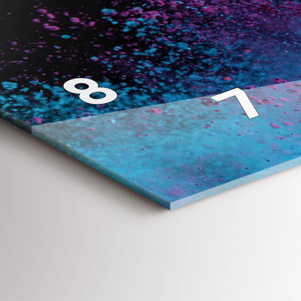 Glass wall clock rectangular Explosion of colors