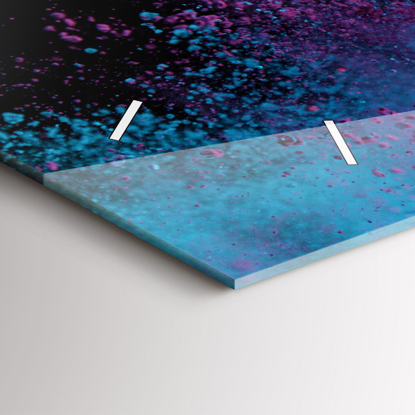 Glass wall clock rectangular Explosion of colors