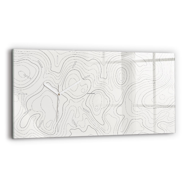 Glass wall clock rectangular Abstraction spots