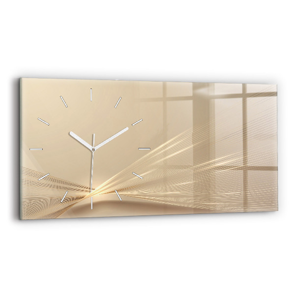 Glass wall clock rectangular Abstract light