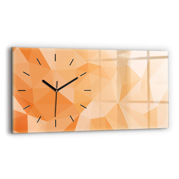Glass wall clock rectangular Abstraction triangles