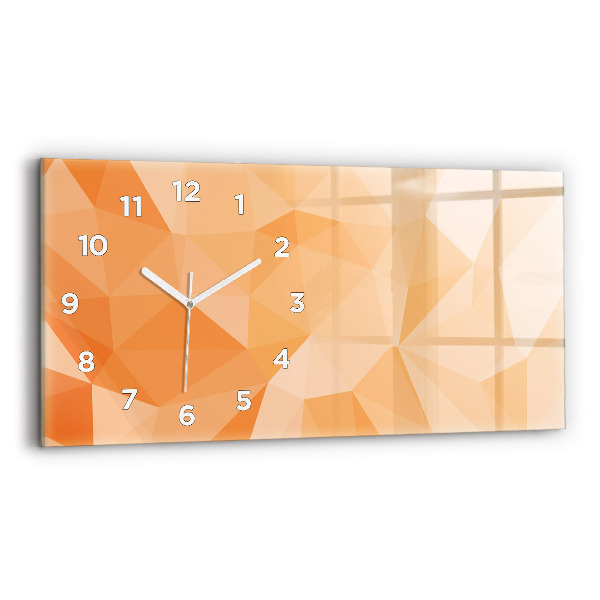 Glass wall clock rectangular Abstraction triangles