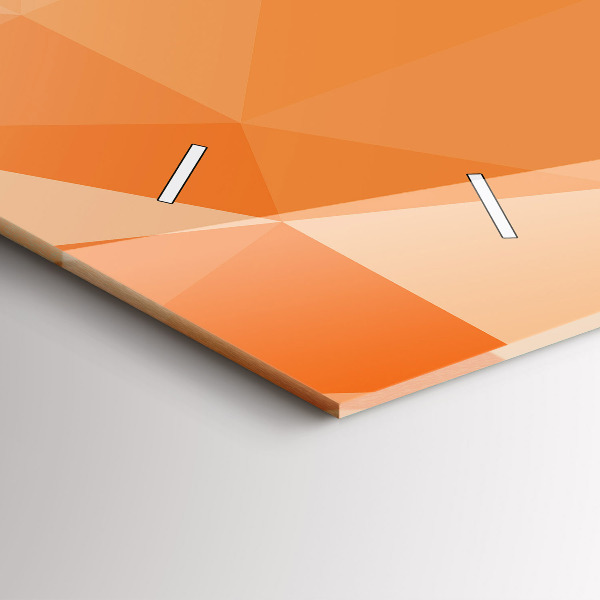 Glass wall clock rectangular Abstraction triangles
