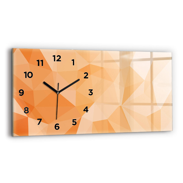 Glass wall clock rectangular Abstraction triangles