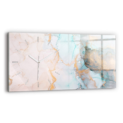Glass wall clock rectangular Abstract painting