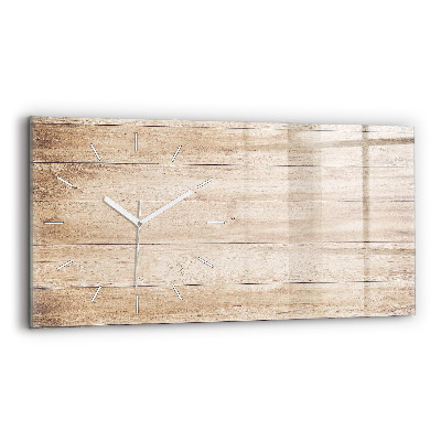 Glass wall clock rectangular Wooden texture