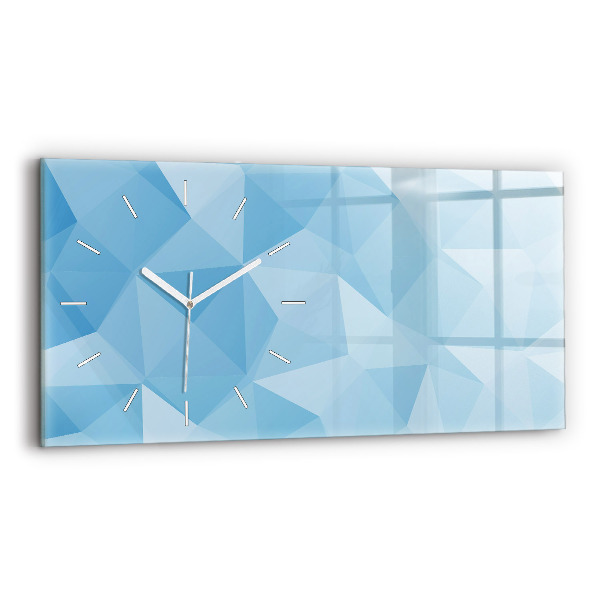 Glass wall clock rectangular Triangles abstract