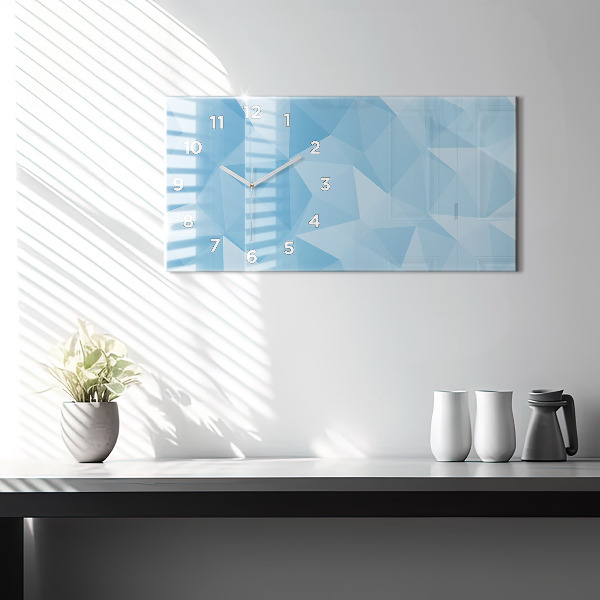 Glass wall clock rectangular Triangles abstract