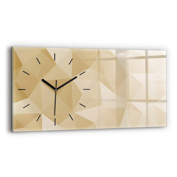 Glass wall clock rectangular Triangles abstract